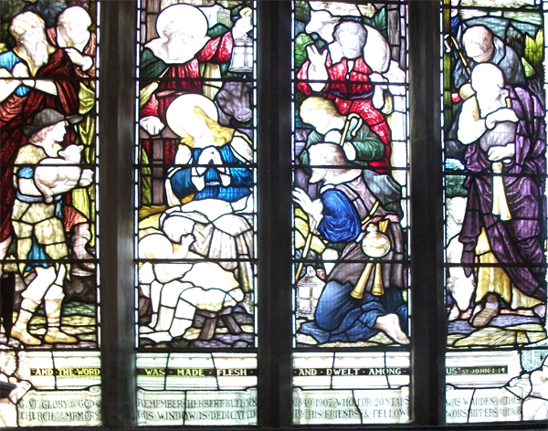 The stained glass window in memory of Herbert Bullock